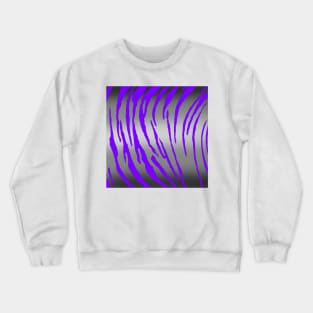 Silver Tiger Stripes Purple Crewneck Sweatshirt